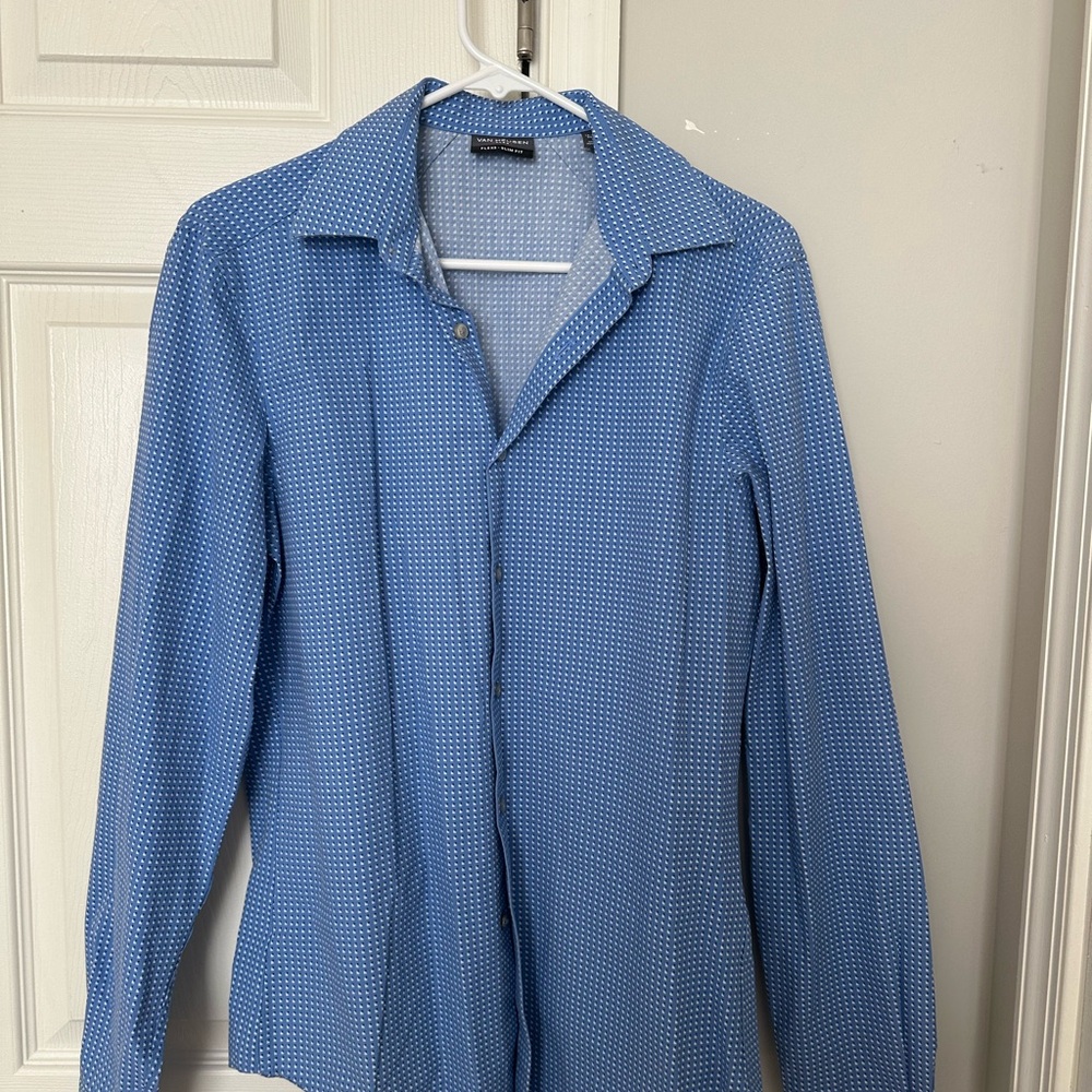 Van Heusen Men's Blue Dotted Button Down Shirt